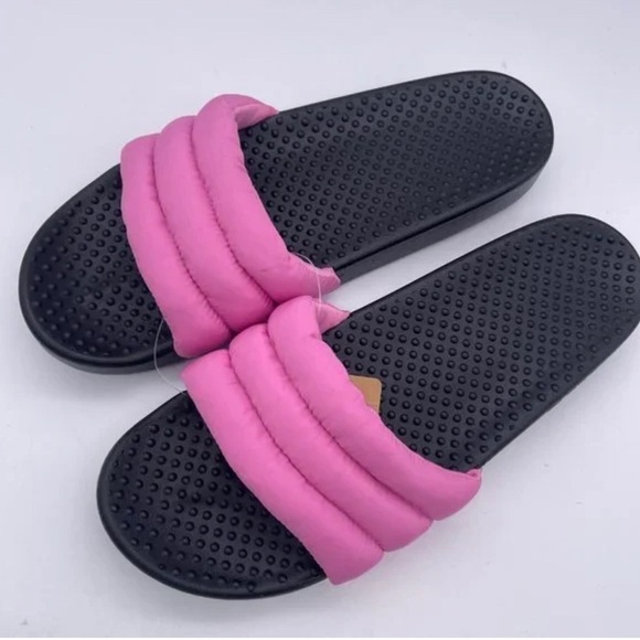 Pink Women Slides Pink Fabric Summer Coastal Core Beach Casual Comfy Sz M - Picture 6 of 8